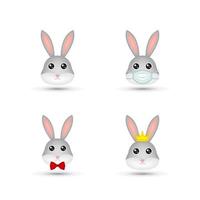 Rabbit head on white background vector