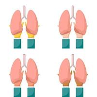 Set of hands gestures with lung vector