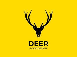 The black deer logo design with a yellow background is suitable to be used as a company logo or as a logo design reference. vector
