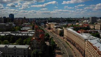 Aerial view of Khreshchatyk in the city center of Kiev photo