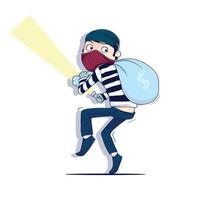 Thief activity in the day light vector