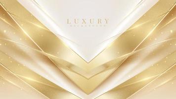 Luxury gold triangle background with sparkling light elements with bokeh decorations. vector