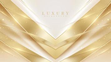 Luxury gold triangle background with sparkling light elements with bokeh decorations. vector