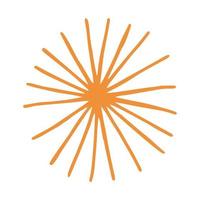 Modern abstract round decor and design element. Vector orange simple figure in doodle style and hand draw