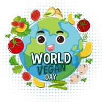 World Vegan Day Logo Concept vector