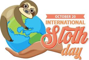 International sloth day banner concept vector