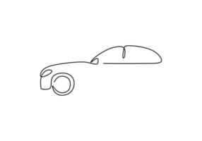 One continuous single line of car for transportation theme isolated on white background. vector