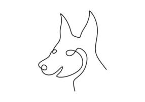 One continuous single line of dog head for international dog day vector