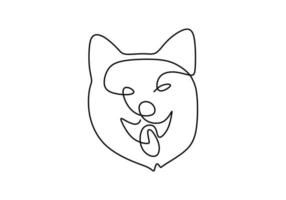 One continuous single line of do head for international dog day vector