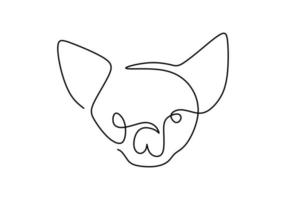 One continuous single line of dog head for international dog day vector