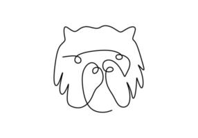 One continuous single line of dog head for international dog day vector