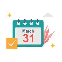 Calendar date with check sign illustration. vector