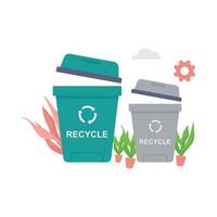 Recycle bin for save the dust and keep environment plastic illustration. vector