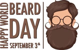 World Beard Day September 3 Banner vector