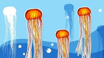 Thumbnail design with jellyfish vector