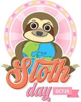 International sloth day banner concept vector