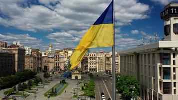 30.05.2020 Kiev Ukraine. Aerial photo of Maidan Nezalezhnosti.