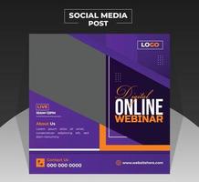 Modern digital online webinar design template for business ecommerce advertising suggestion post vector