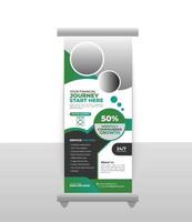 Modern business financial bank rollup design template.easy to use in any place or outdoor x retractable pullup trading banner vector