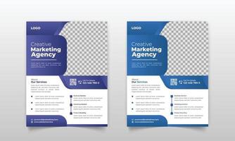 Modern corporate business flyer design template for multipurpose use leaflet vector