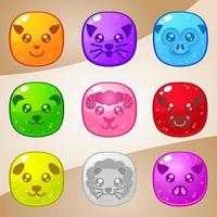 Shape square block face animals 9 color for puzzle games