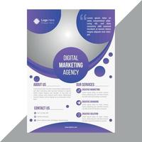 Corporate Flyer Design Template. Digital Marketing Agency Flyer Template. Creative Flyer, Poster, Leaflet or Brochure Design Template vector