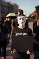 Kiev, Ukraine , 25.07.2021. Anonymous for the voiceless protest on the main square. photo