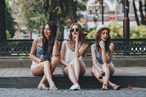 Three beautiful young girls photo