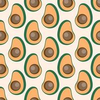 avocado seamless pattern vector