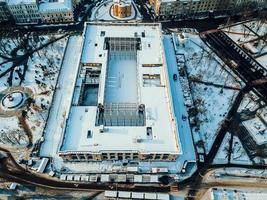 Kontraktova Square on Podil in Kyiv, aerial view photo
