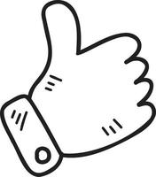 Hand Drawn thumb up hand illustration vector