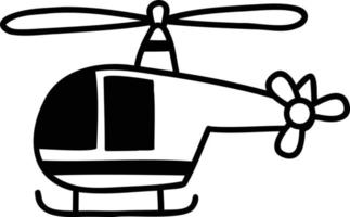 ilustración de helicóptero dibujado a mano vector