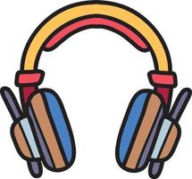 Hand Drawn over ear headphones illustration vector