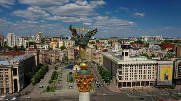 30.05.2020 Kiev Ukraine. Aerial photo of Maidan Nezalezhnosti.