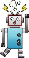 gradient shaded cartoon crazy broken robot vector