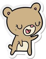 sticker of a cartoon bear vector