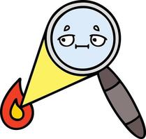 cute cartoon magnifying glass vector