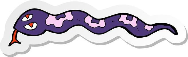 sticker of a cartoon hissing snake vector