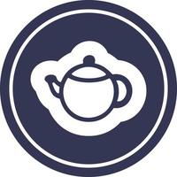 tea pot circular icon vector