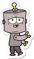 sticker of a cartoon robot vector