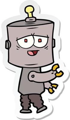 sticker of a cartoon robot