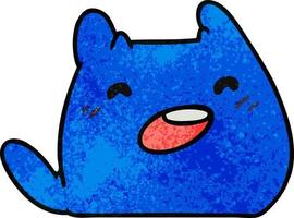 textured cartoon of kawaii alien pet vector