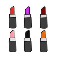 Vector set icon of colorful lipstick