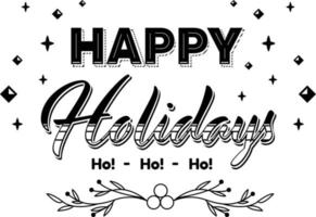 Happy Holidays Christmas Sign Printable Stencil vector