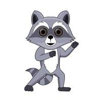 Raccoon Cartoon Character design illustration vector