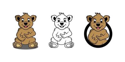 ilustración de diseño de personaje de dibujos animados de oso vector
