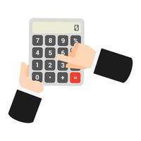 hand using a calculator icon vector