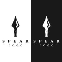 Traditional spear head and spear head logo template design for hunting. vector