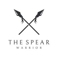 Traditional spear head and spear head logo template design for hunting. vector