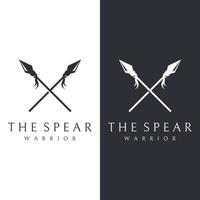 Traditional spear head and spear head logo template design for hunting. vector